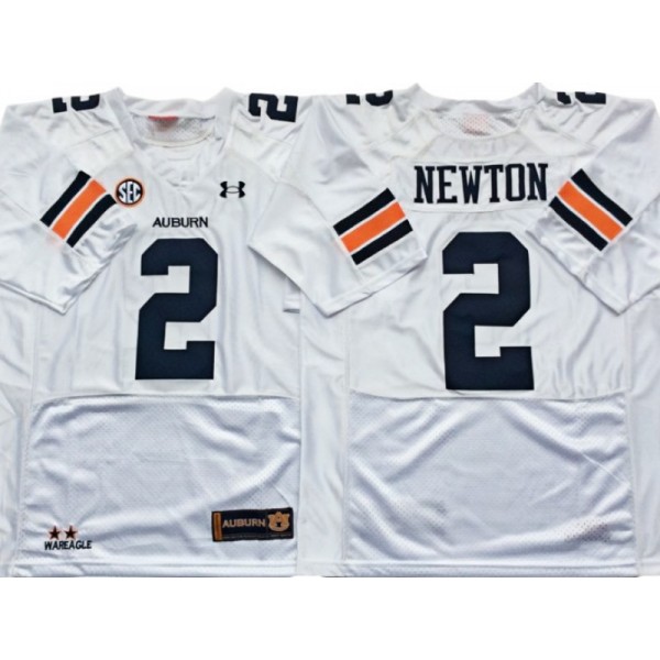 NCAA Auburn Tigers #2 Cameron Newton White College Football Jersey