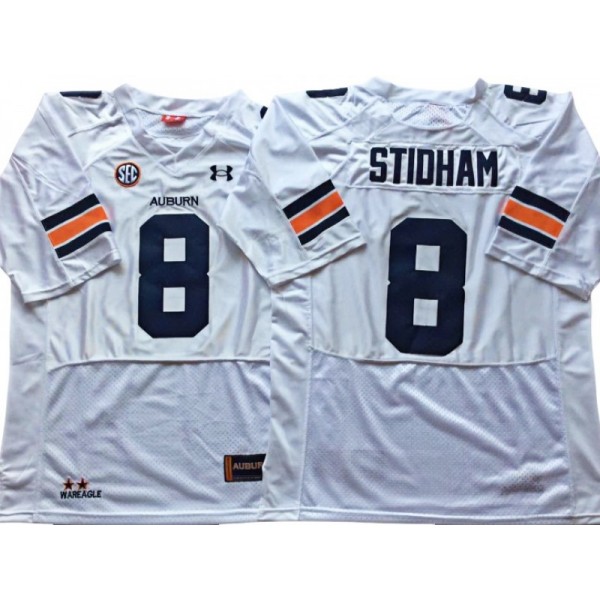 NCAA Auburn Tigers #8 Jarrett Stidham White College Football Jersey