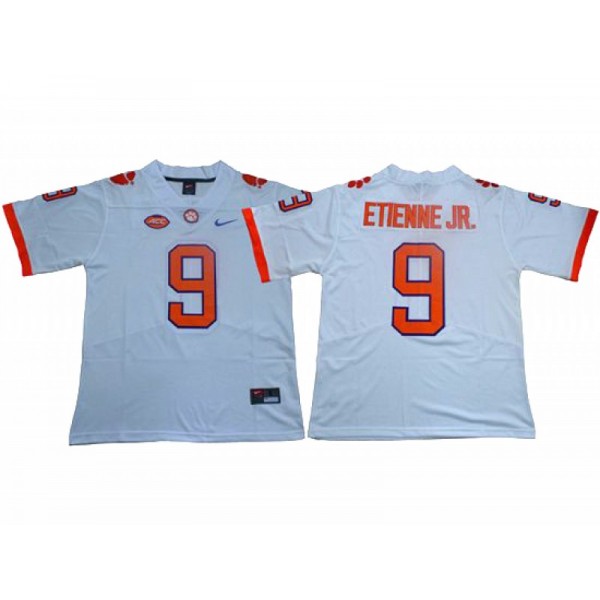 Clemson Tigers #9 Travis Etienne Jr. White College Football Jersey