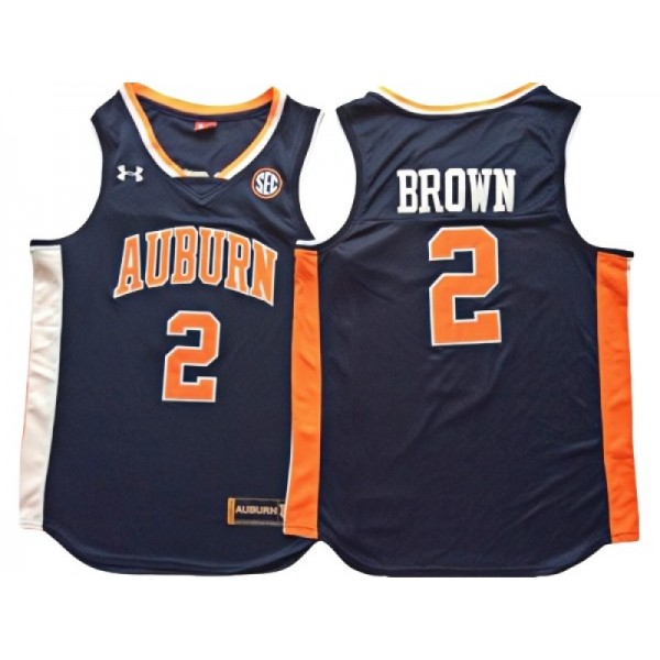 Auburn Tigers #2 Bryce Brown Navy Basketball Jersey - Custom