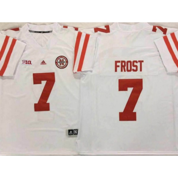 NCAA Nebraska Cornhuskers #7 Scott Frost White College Football Jersey