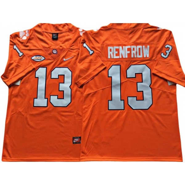 Clemson Tigers #13 Hunter Renfrow Orange College Football Jersey