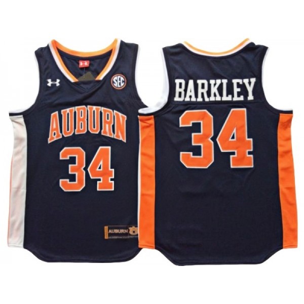 Auburn Tigers #34 Charles Barkley Navy Basketball Jersey - Custom