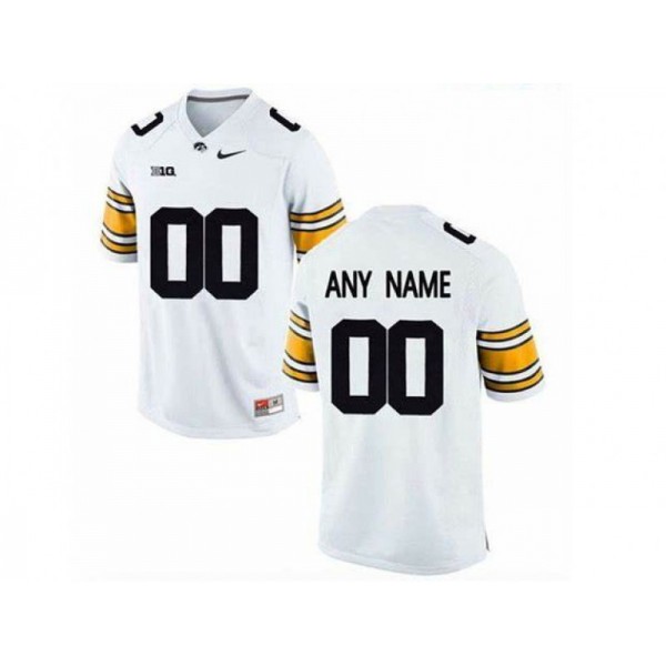 NCAA Iowa Hawkeyes #00 White College Football Custom Jersey