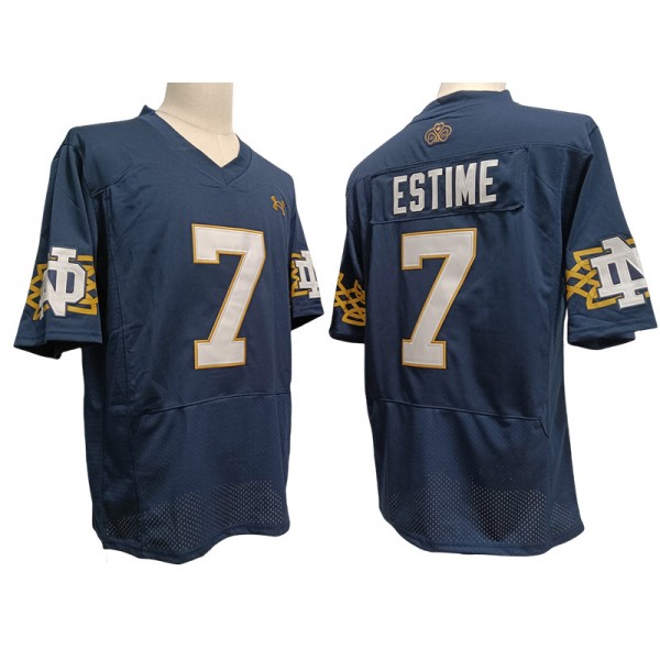 NCAA Notre Dame Fighting Irish #7 Audric Estime Navy Vapor F.U.S.E. Limited Jersey