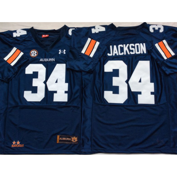 NCAA Auburn Tigers #34 Bo Jackson Navy College Football Jersey