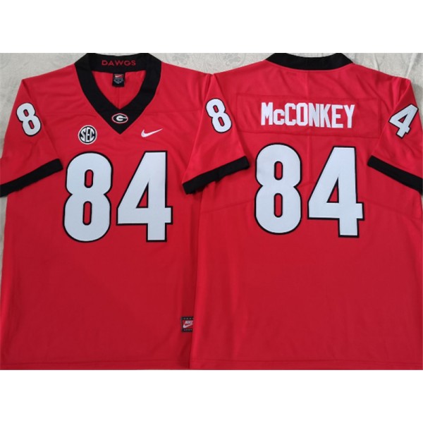 NCAA Georgia Bulldogs #84 Ladd McConkey Red College Football Jersey