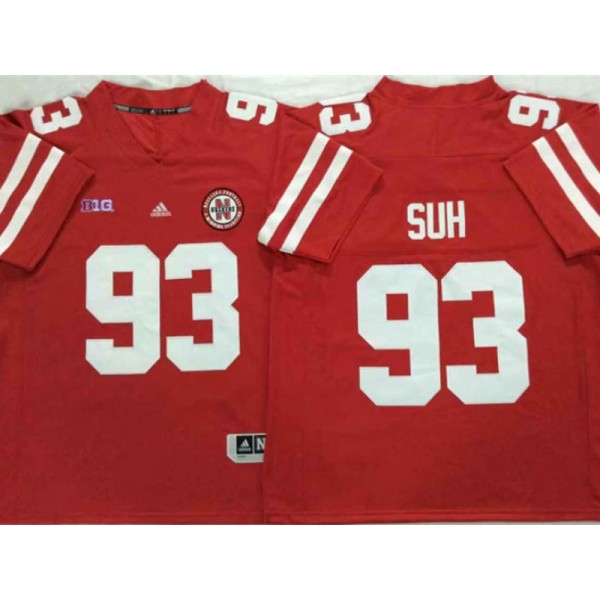 NCAA Nebraska Cornhuskers #93 Ndamukong Suh Red College Football Jersey