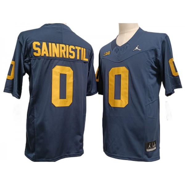 NCAA Michigan Wolverines #0 Mike Sainristil Navy Vapor F.U.S.E. Limited Jersey