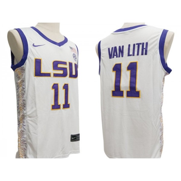 LSU Tigers #11 Hailey Van Lith White Basketball Jersey