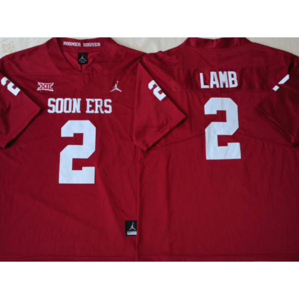 NCAA Oklahoma Sooners #2 CeeDee Lamb Red College Football Jersey