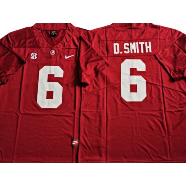 Alabama Crimson Tide #6 DeVonta Smith Red Football Jersey