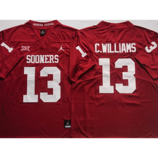 NCAA Oklahoma Sooners #13 Caleb Williams Red College Football Jersey