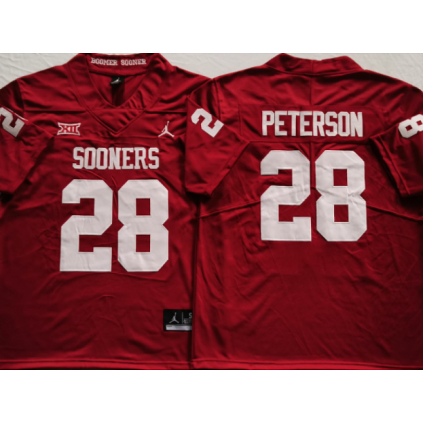 NCAA Oklahoma Sooners #28 Adrian Peterson Red College Football Jersey