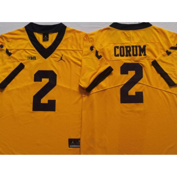 NCAA Michigan Wolverines #2 Blake Corum Yellow College Jersey