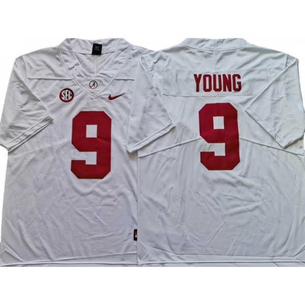 Alabama Crimson Tide #9 Bryce Young White Football Jersey