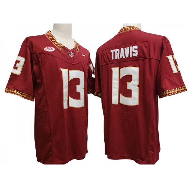 Florida State Seminoles #13 Jordan Travis Red Vapor F.U.S.E. Limited Jersey