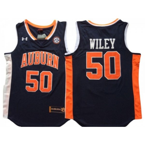 Auburn Tigers #50 Austin Wiley Navy Basketball Jersey - Custom