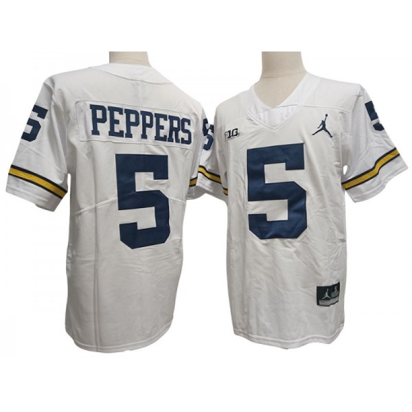 NCAA Michigan Wolverines #5 Jabrill Peppers White Vapor F.U.S.E. Limited Jersey