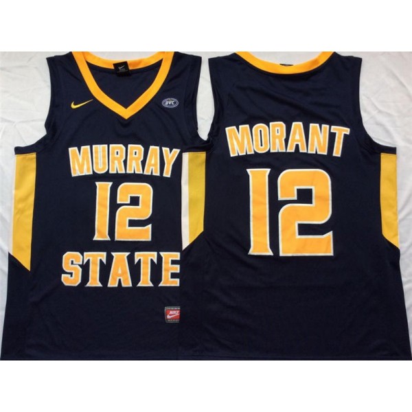 NCAA Murray State Racers #12 Ja Morant Navy College Basketball Jersey