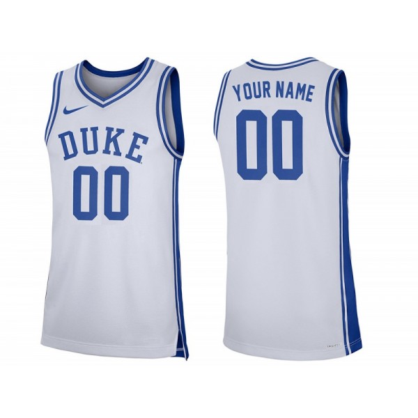 NCAA Duke Blue Devils #00 White College Basketball Custom Jersey