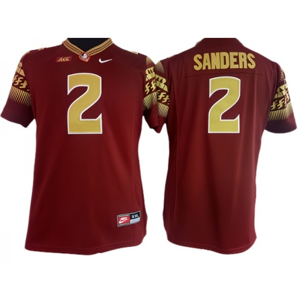 Florida State Seminoles #2 Deion Sanders Red Football Jersey