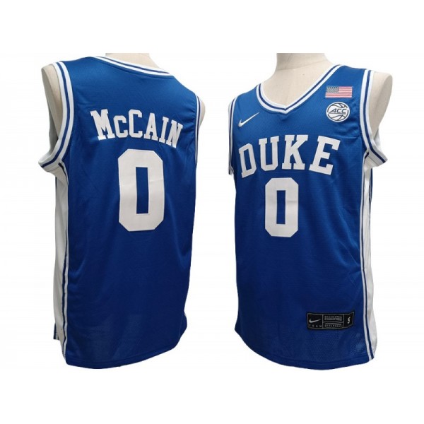 NCAA Duke Blue Devil #0 Jared McCain Blue College Basketball Jersey