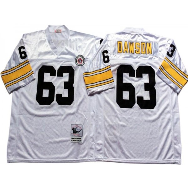 Pittsburgh Steelers #63 Dermontti Dawson Throwback White Jersey