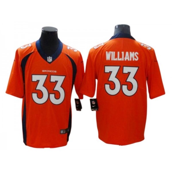 Denver Broncos #33 Javonte Williams Orange Vapor Limited Jersey