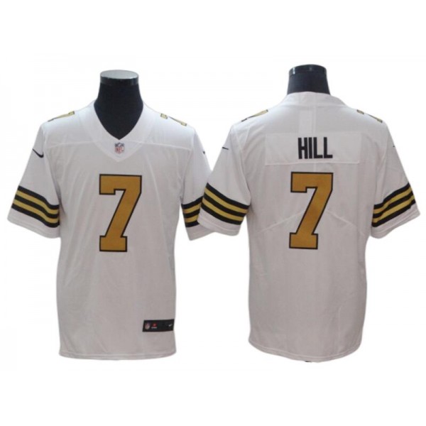 New Orleans Saints #7 Taysom Hill White Color Rush Vapor Limited Jersey