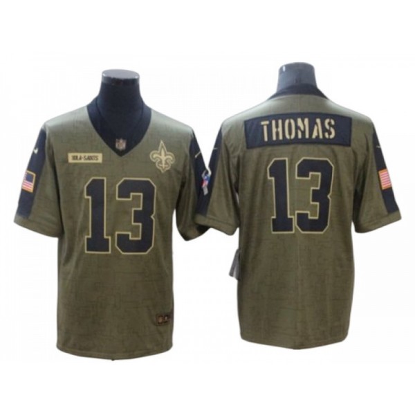 New Orleans Saints #13 Michael Thomas Olive 2021 Salute To Service Limited Jersey