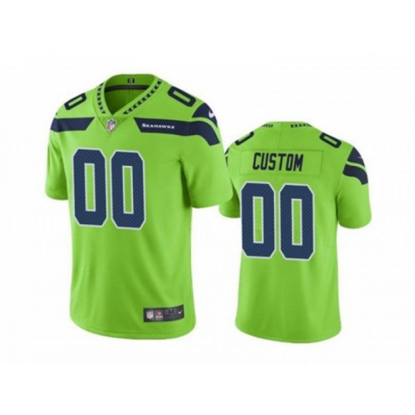 Seattle Seahawks #00 Neon Green Vapor Limited Custom Jersey