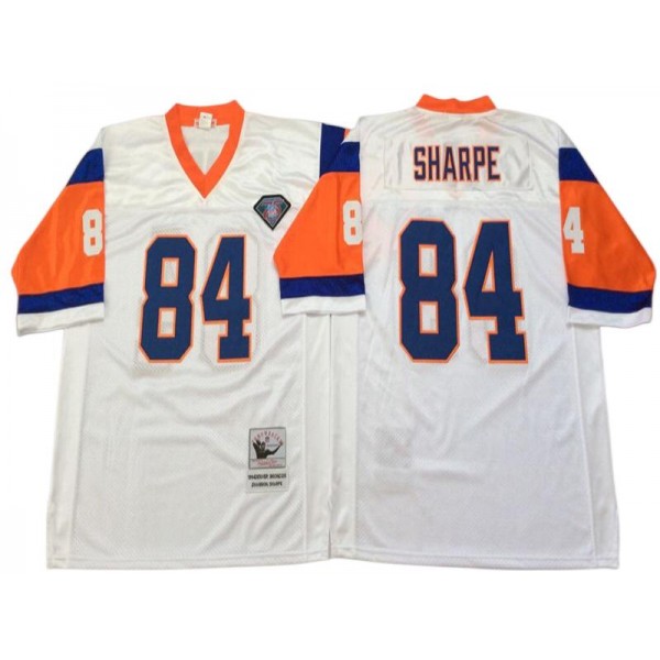 Denver Broncos #84 Shannon Sharpe 1994 Throwback White Jersey