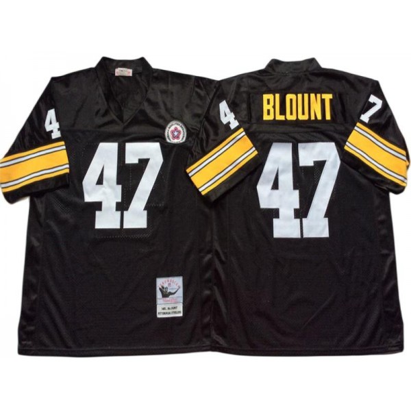 Pittsburgh Steelers #47 Mel Blount Throwback Black Jersey