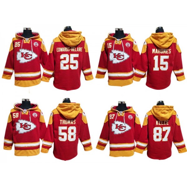 Kansas City Chiefs Red Lace-Up Pullover Hoodie