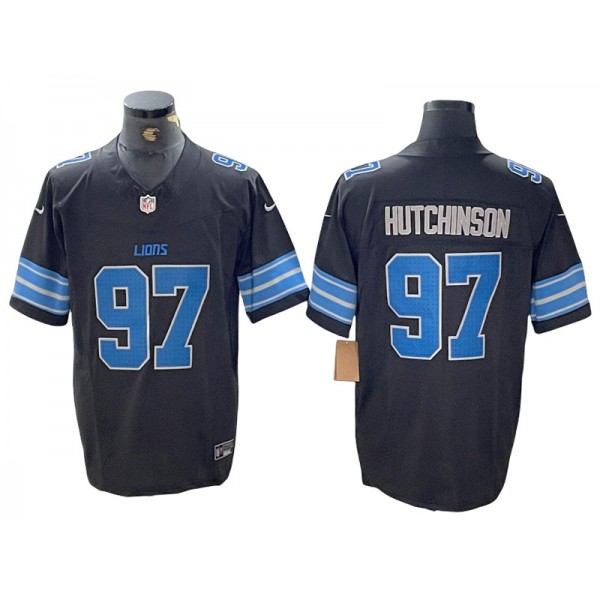 Detroit Lions #97 Aidan Hutchinson Black 2024 Vapor F.U.S.E. Limited Jersey