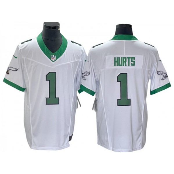 Philadelphia Eagles #1 Jalen Hurts White Alternate Vapor F.U.S.E. Limited Jersey