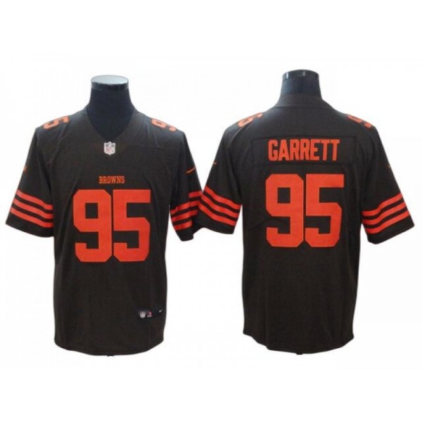 Cleveland Browns #95 Myles Garrett Alternate Brown Vapor Limited Jersey