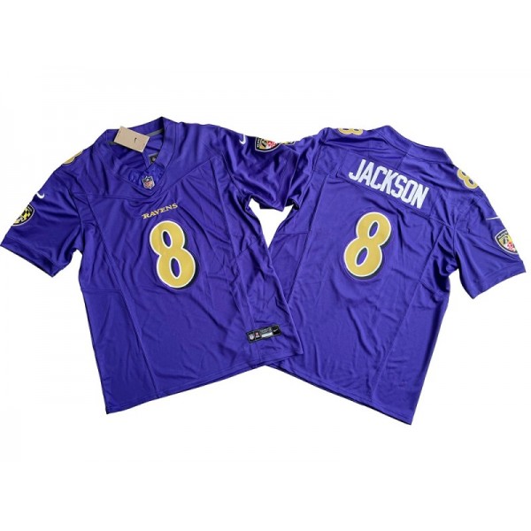 Baltimore Ravens #8 Lamar Jackson Purple Color Rush Vapor F.U.S.E. Limited Jersey