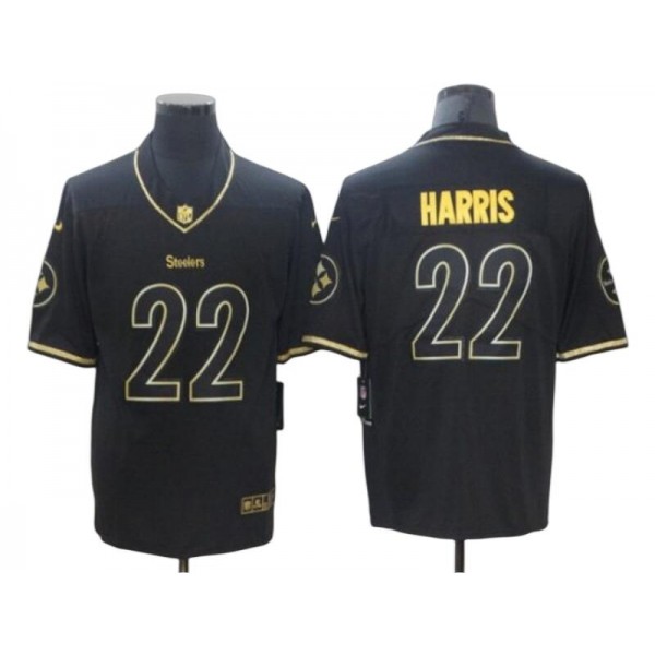 Pittsburgh Steelers #22 Najee Harris Black Gold Vapor Limited Jersey