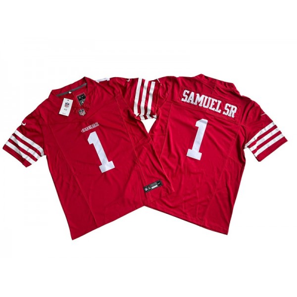 San Francisco 49ers #1 Deebo Samuel Sr Red Vapor F.U.S.E. Limited Jersey