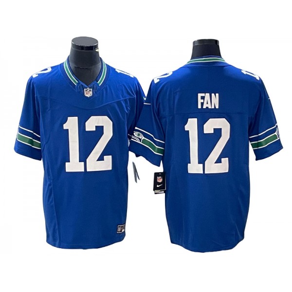 Seattle Seahawks #12 Fan Royal Throwback Vapor F.U.S.E. Limited Jersey