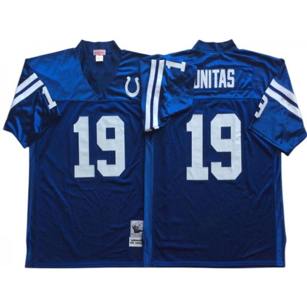 Baltimore Colts #19 Johnny Unitas 1967 Throwback Blue Jersey