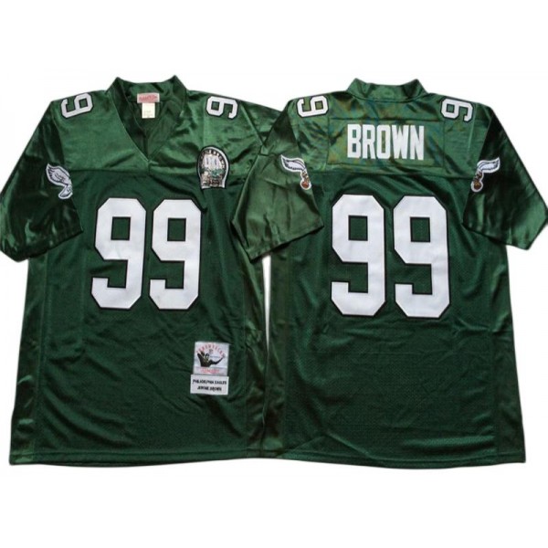 Philadelphia Eagles #99 Jerome Brown 1992 Throwback Green Jersey