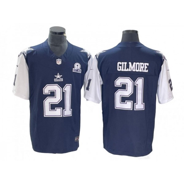 Dallas Cowboys #21 Stephon Gilmore Throwback Blue Vapor F.U.S.E. Limited Jersey