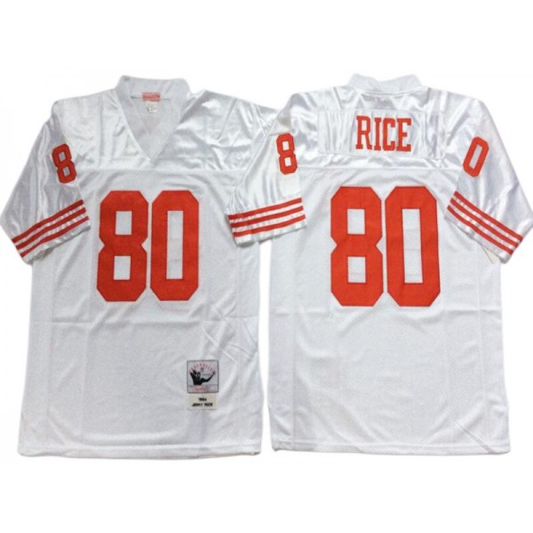 San Francisco 49ers #80 Jerry Rice White 1990 Throwback Jersey