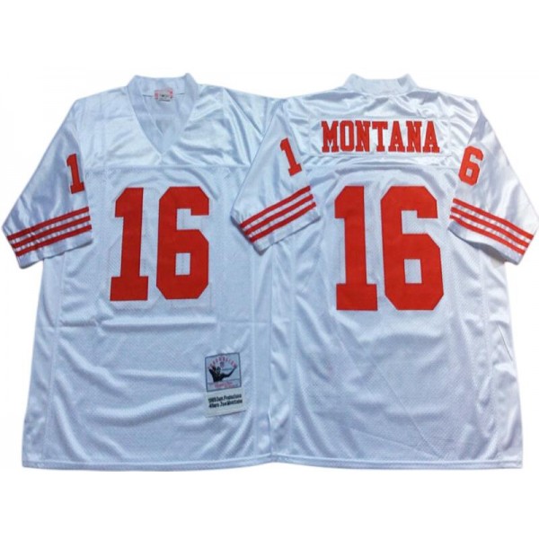 San Francisco 49ers #16 Joe Montana Whtie 1990 Throwback Jersey