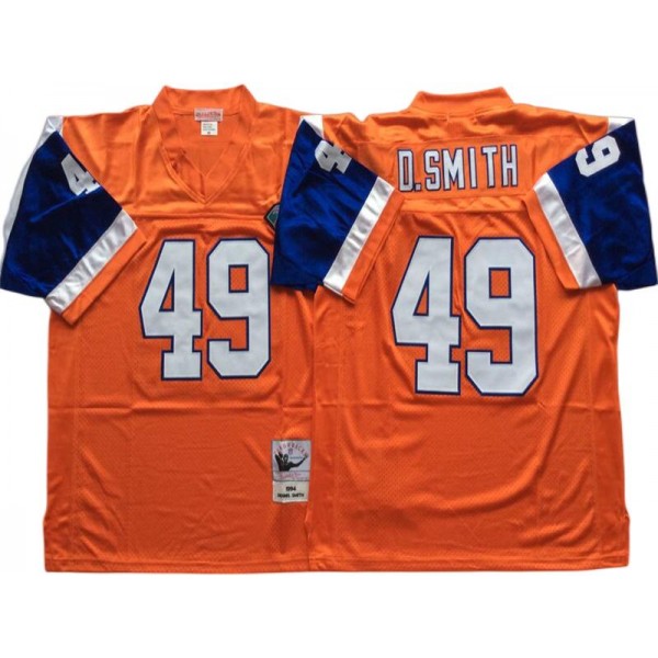 Denver Broncos #49 Dennis Smith 1994 Throwback Orange Jersey