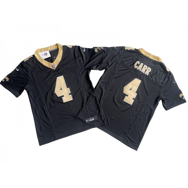 New Orleans Saints #4 Derek Carr Black Vapor F.U.S.E. Limited Jersey