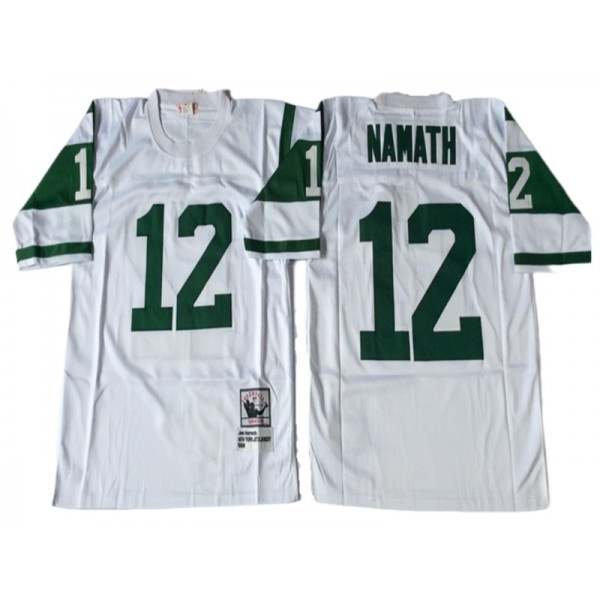 New York Jets #12 Joe Namath 1968 Throwback White Jersey